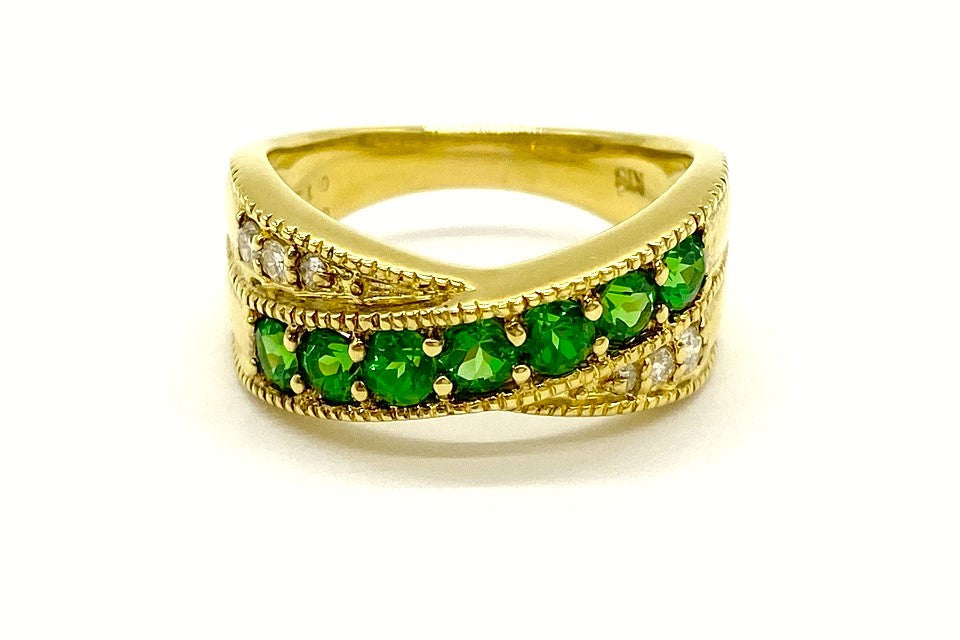Green Garnet K18グリーンガーネット ダイヤモンドリング (NO.48985