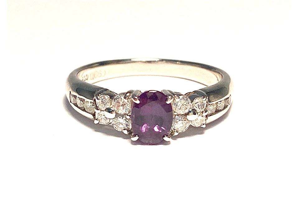 Alexandrite Pt900アレキサンドライト ダイヤモンドリング (NO.50020