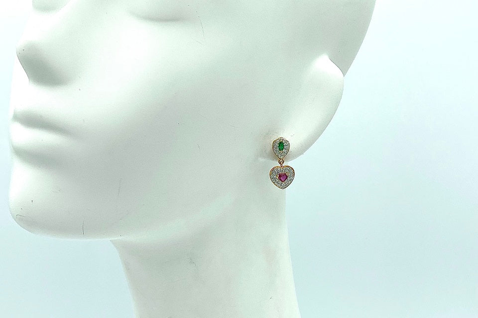 Ruby K18ルビー エメラルド ダイヤモンドピアス (NO.61705) – JEX宝石