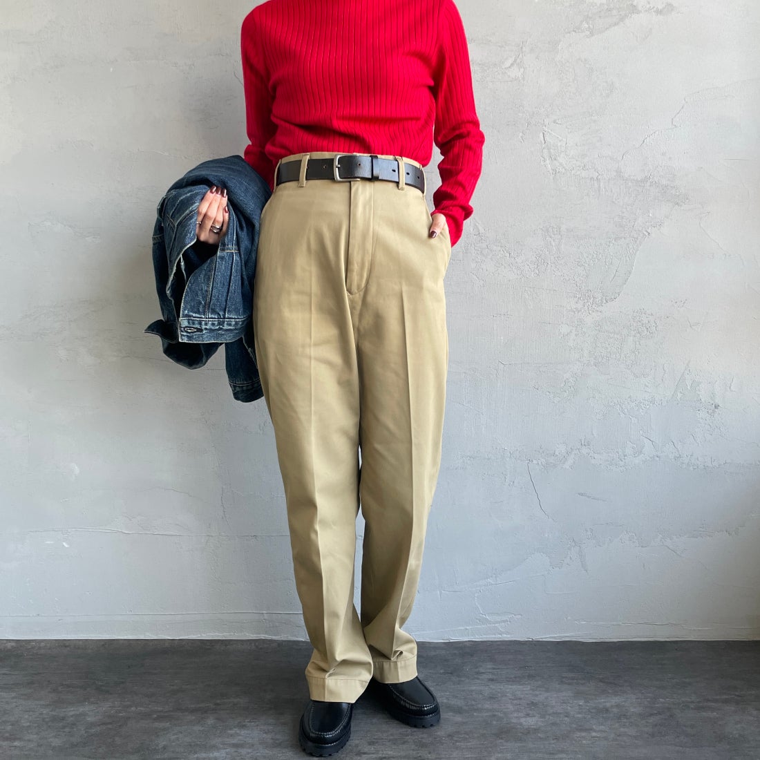 THE SHINZONE [ザ シンゾーン] ウォッシュド ハイウエストチノパン