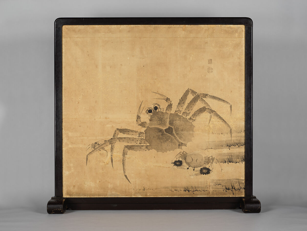 蟹図［表］ 牡丹図［裏］大衝立 Crabs and Peonies】江戸時代‐伊藤若冲