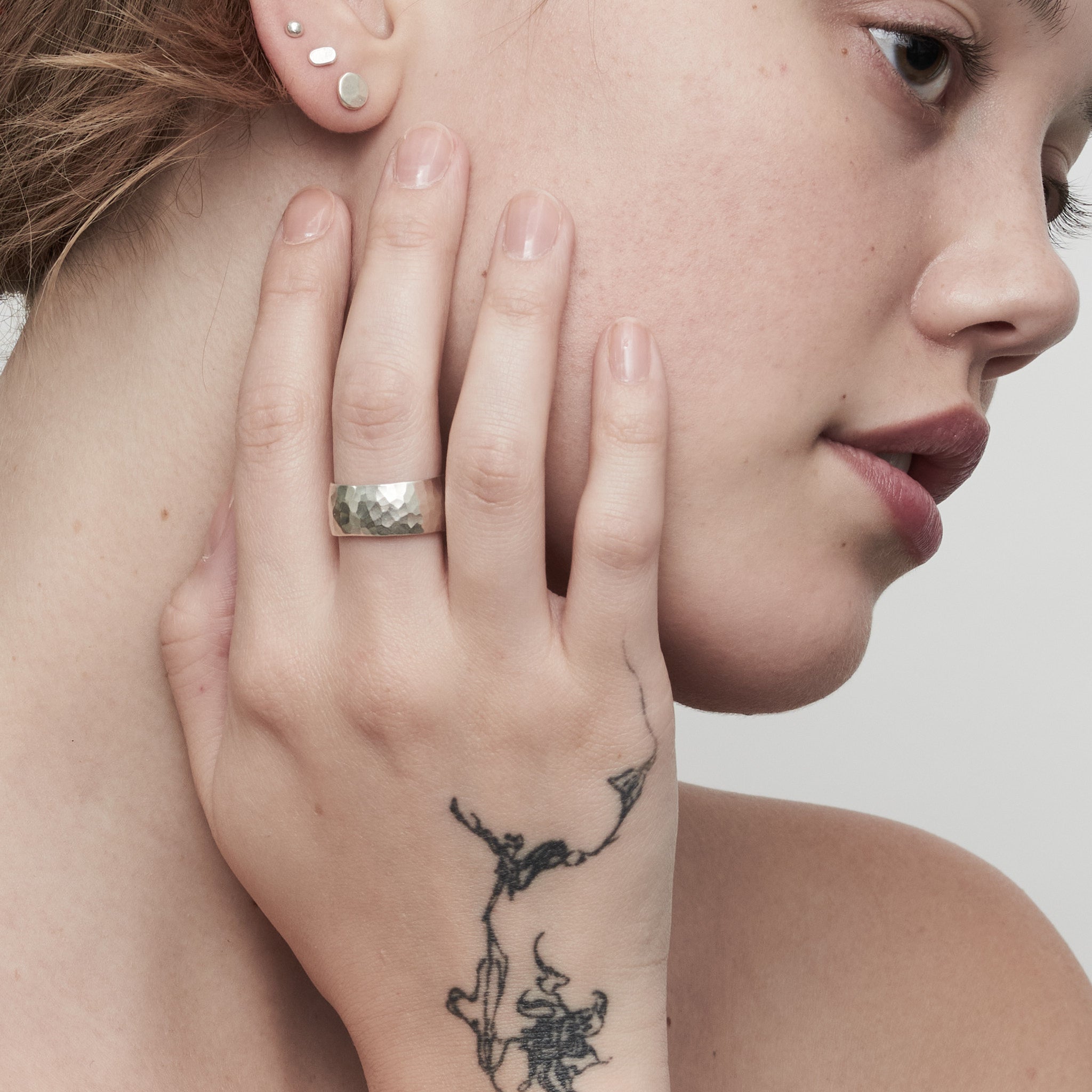 Wide Hammered Band, Sterling Silver – Jill Platner