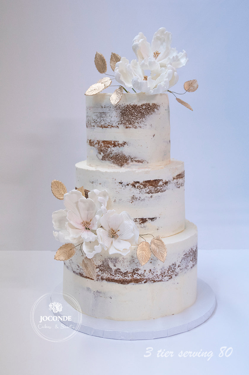 Semi Naked Wedding Cake – Joconde Cakes & Sweets