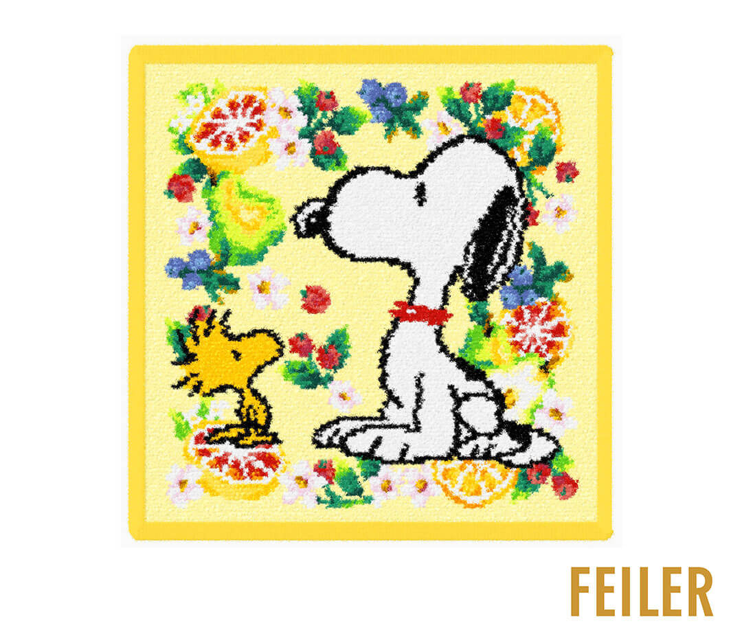 新作ハンカチ2種「PEANUTS×フェイラー」全国スヌーピータウンショップ