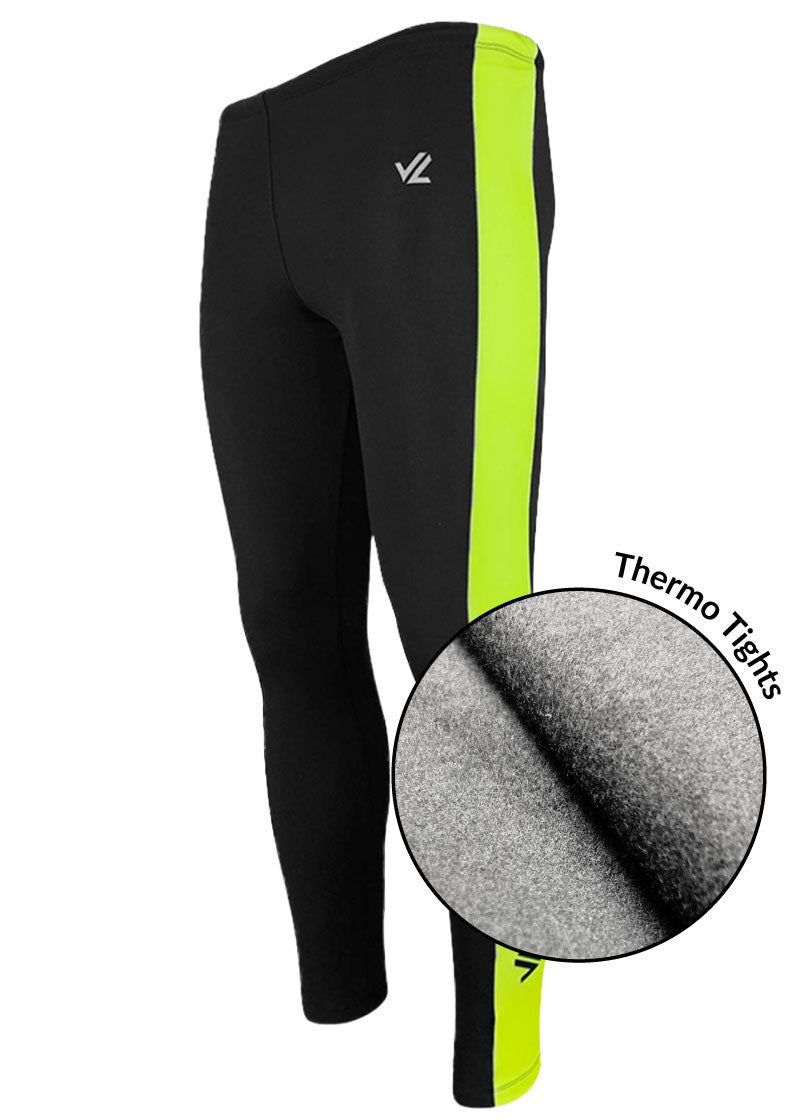 Unisex Thermo Vertical Tights Black/Hi-Viz - JLAthletics