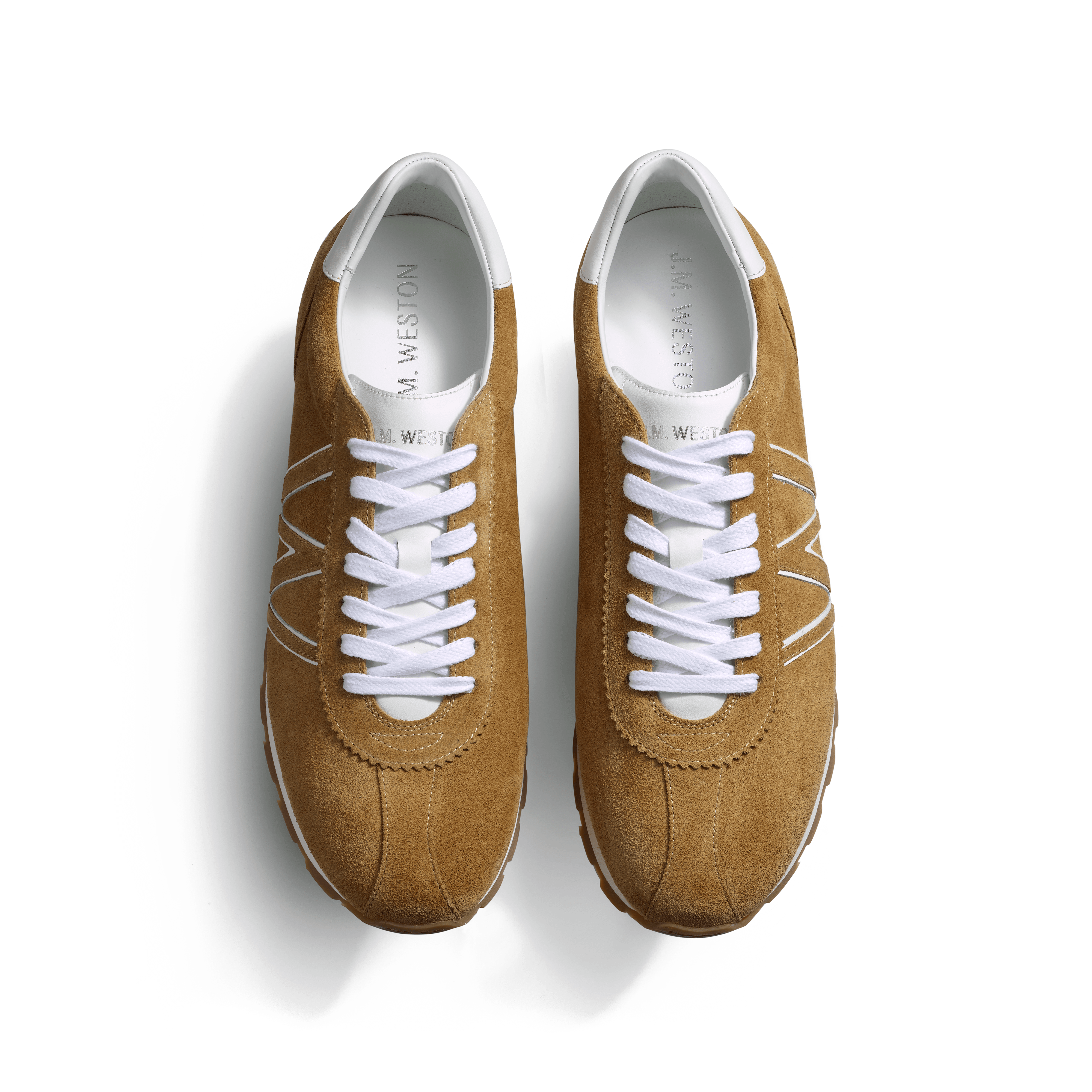 On My Way Men's Sand suede calfskin & white sport calfskin details