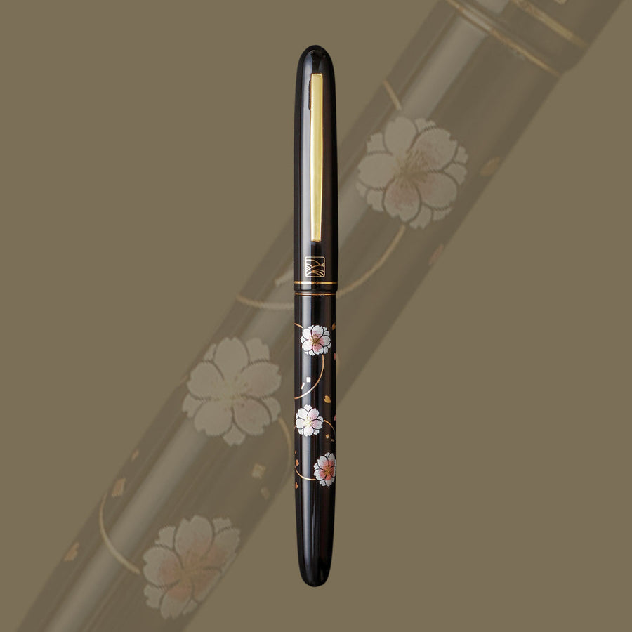 呉竹近代蒔絵万年筆 - 牡丹桜 Fountain Pen | ワンチャーペン Wancher