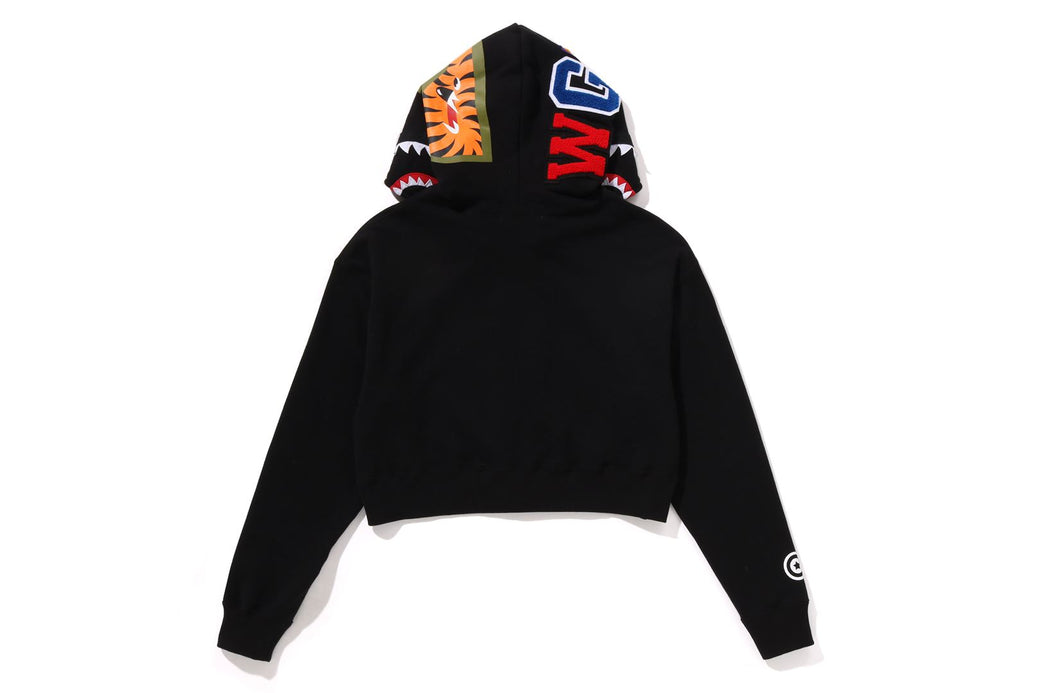 SHARK CROPPED FULL ZIP HOODIE | bape.com