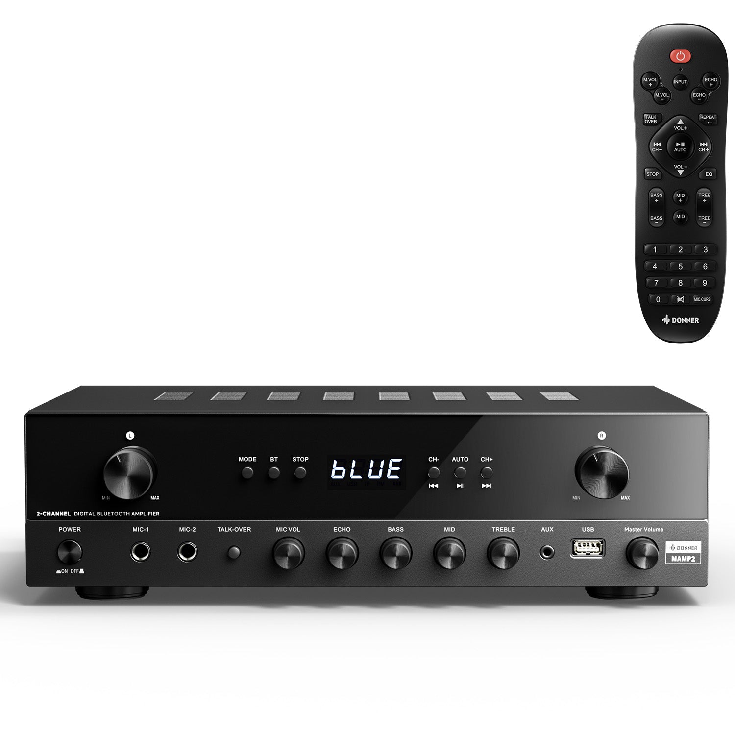 MAMP2ステレオアンプ600Wピーク2チャンネルBluetoothレシーバー Donner