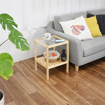 TS-G3535T NA ガラスサイドテーブル 1台 フクダクラフト 【通販