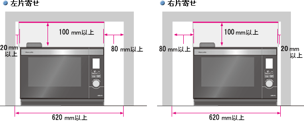 ウォーターオーブン（ヘルシオ）｜設置について（AX-MX3）：シャープ