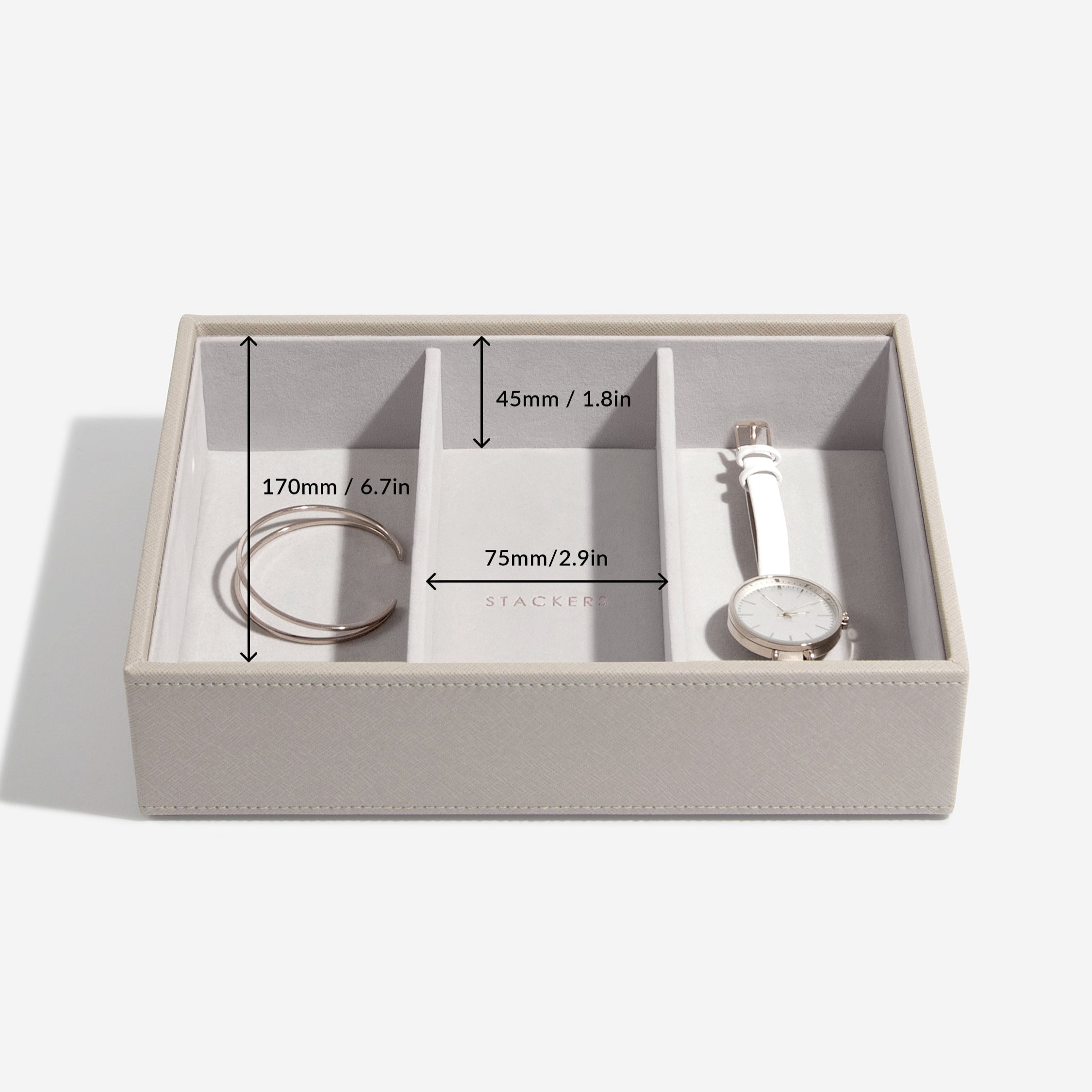 Stackers Taupe Jewellery Box Deep Watch/Accessories Layer