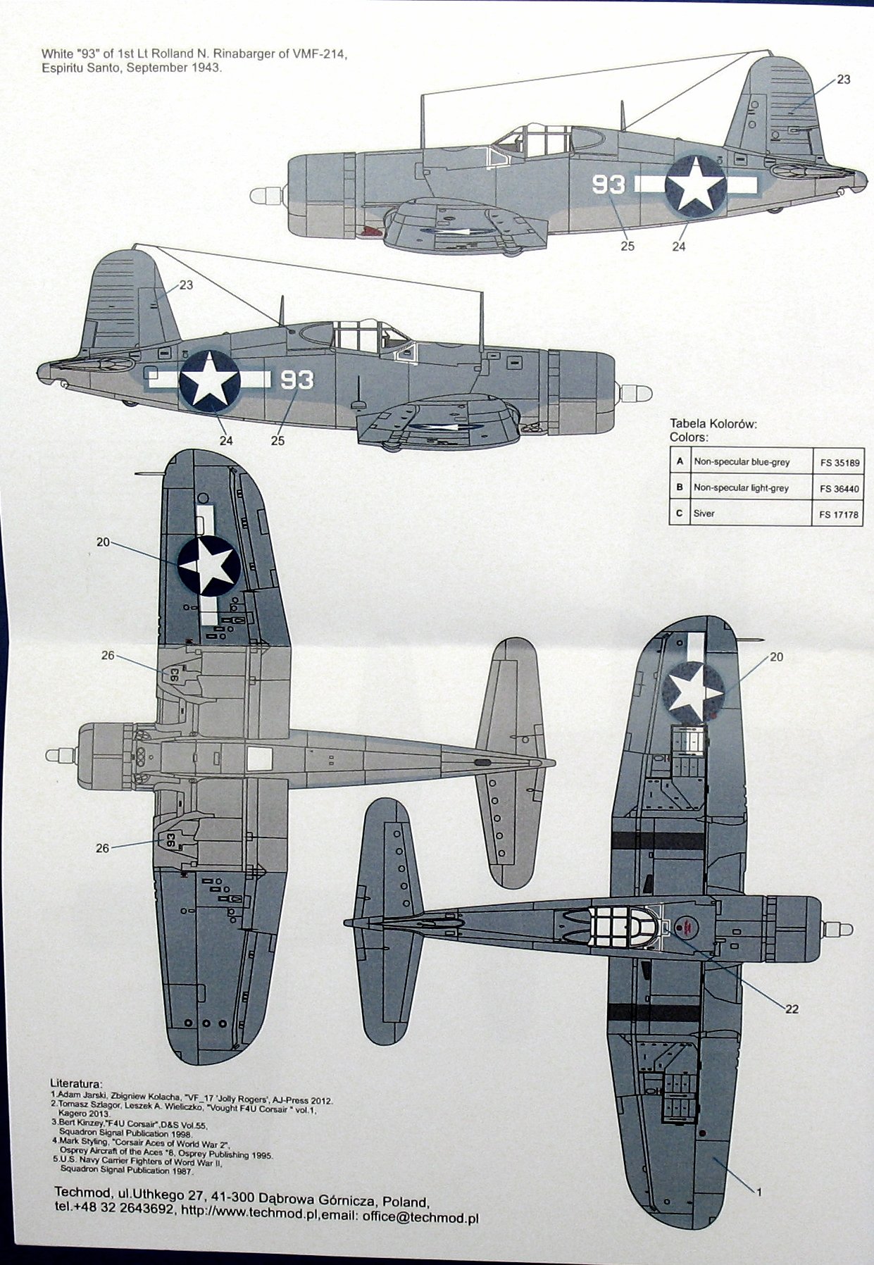 Vought F4U-1 Corsair Techmod 72161