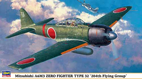 Mitsubishi A6M3 Zero Fighter Type 32 204TH Flying Group Hasegawa 09828