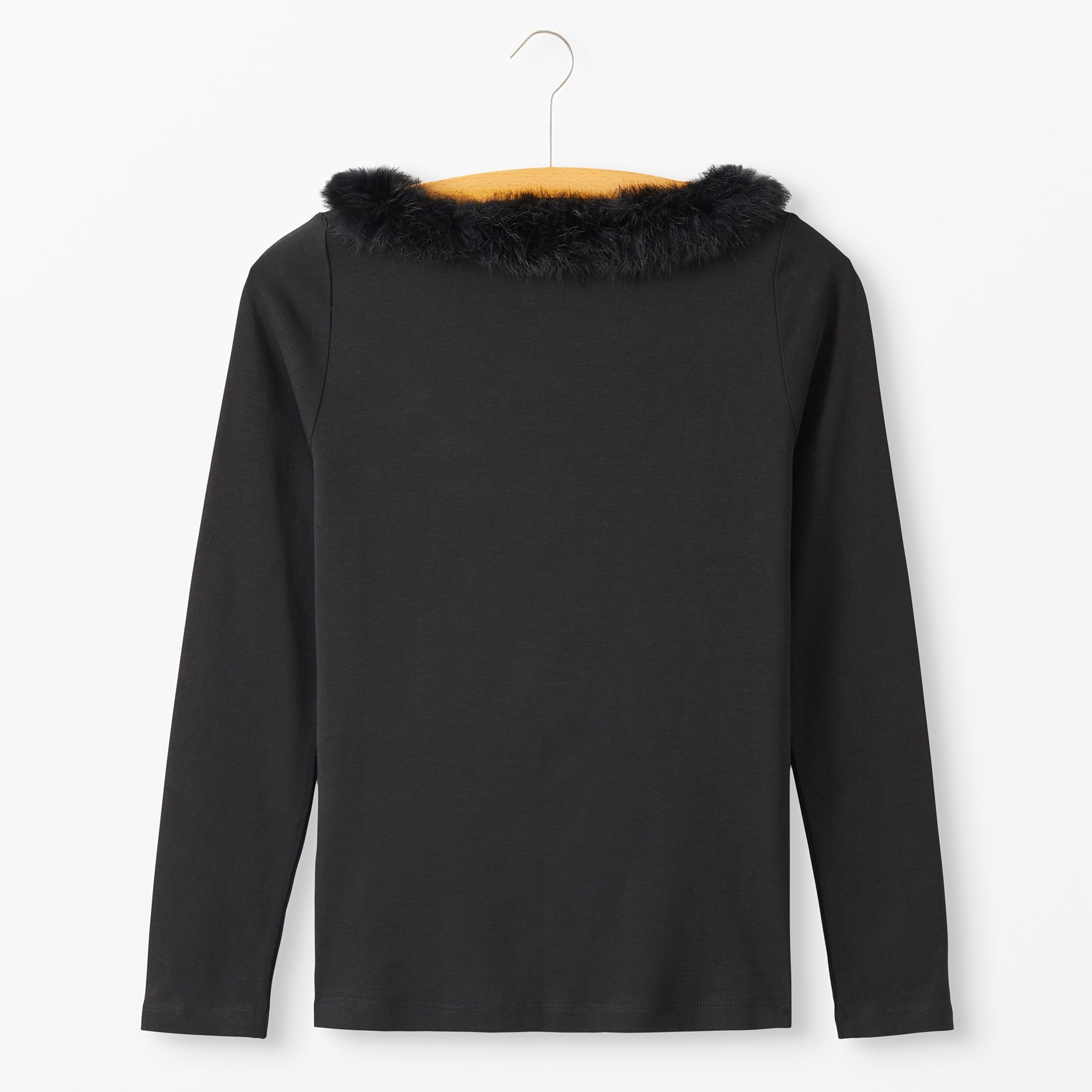 Fur Collar Knit Top - The J. Peterman Company