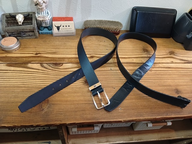 ルイヴィトンベルト修理・バックル再利用・革交換です。 純日本製