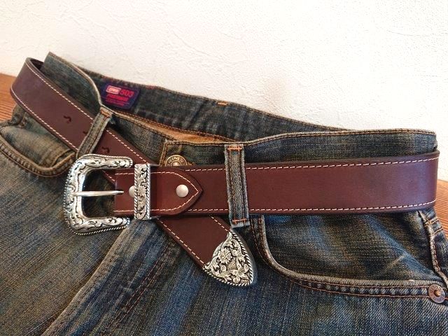 栃木レザー3ピースバックルベルト【チョコレートブラウン】38mm