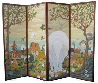 鳥獣花木図屏風（四曲一隻） | 佐藤潤 Art Collection