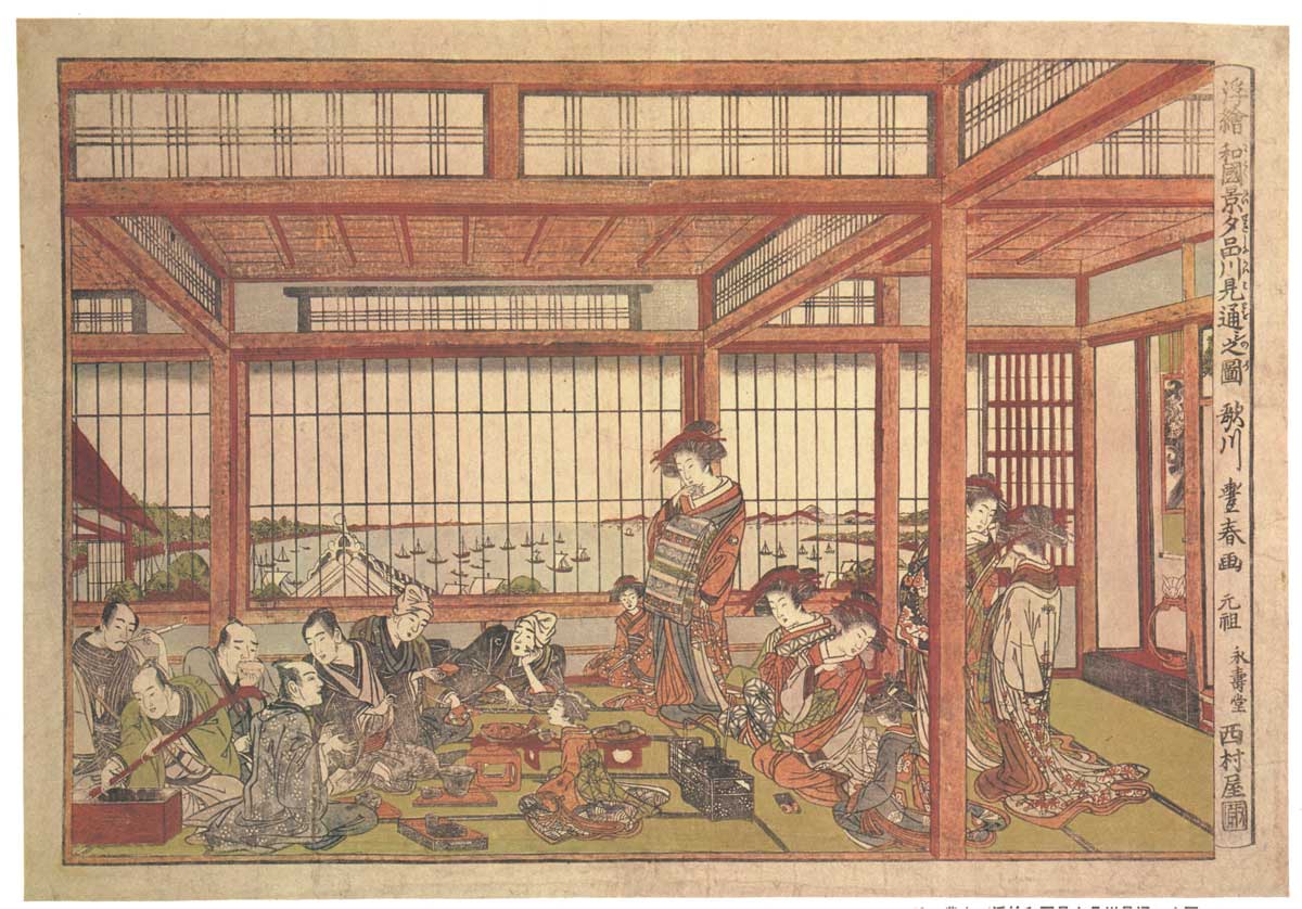 浮絵和国景夕品川見通シ之図 豊春 jpstoyokuni52