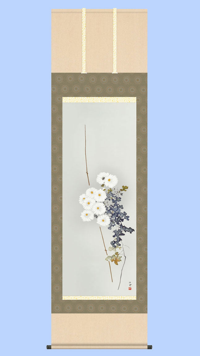 白菊 掛け軸｜竹内栖鳳 花鳥画 名作複製 – 寿鳳人形の東芸