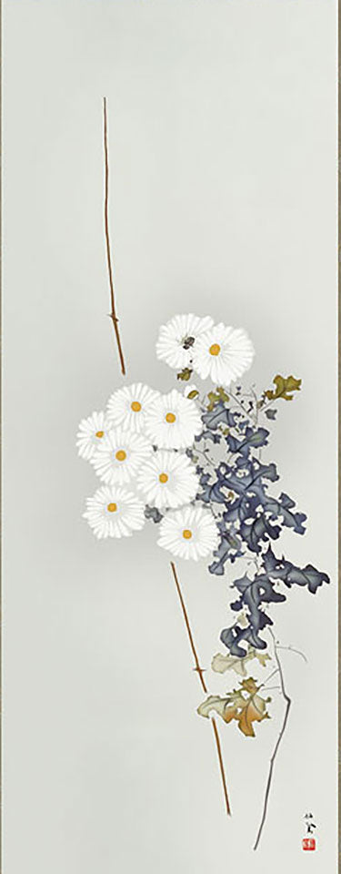 白菊 掛け軸｜竹内栖鳳 花鳥画 名作複製 – 寿鳳人形の東芸