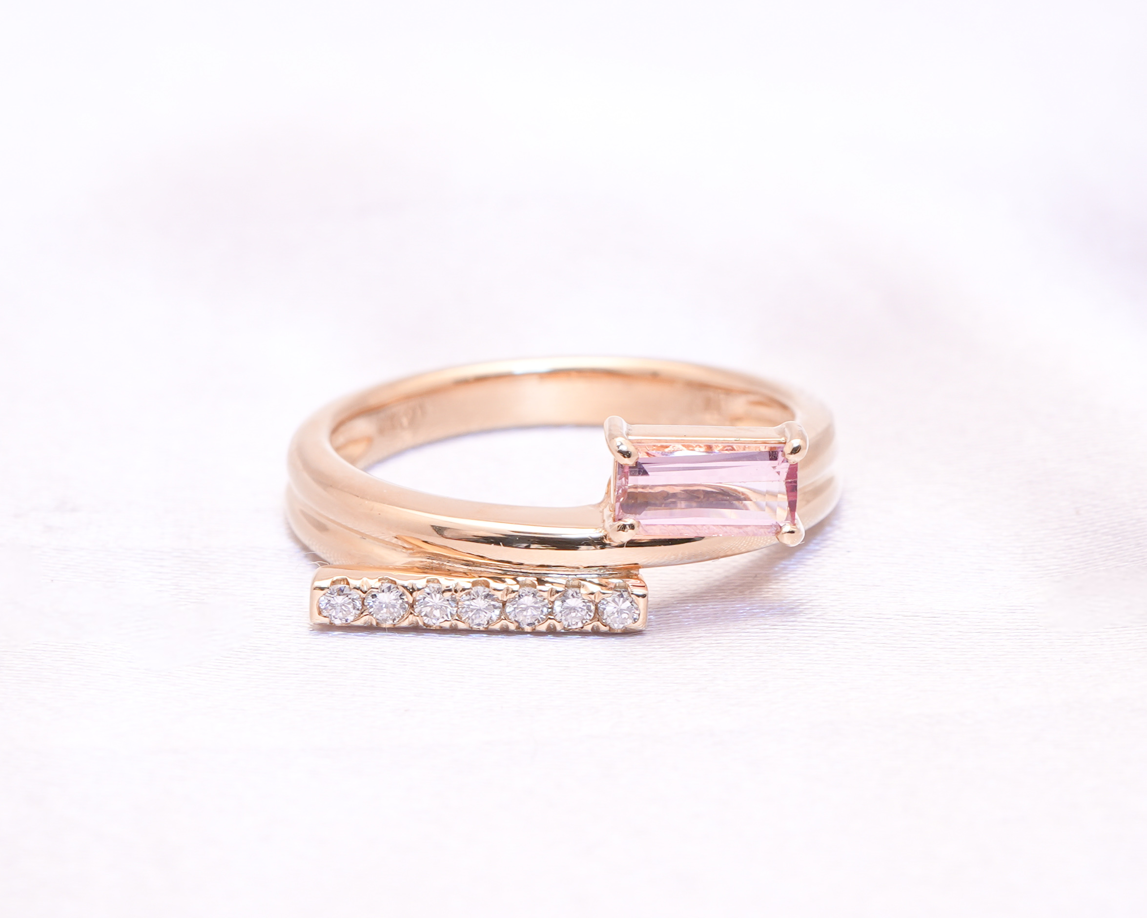 ピンクトパーズとダイヤモンドの指輪 | オリジナル商品 | 文京区 湯島