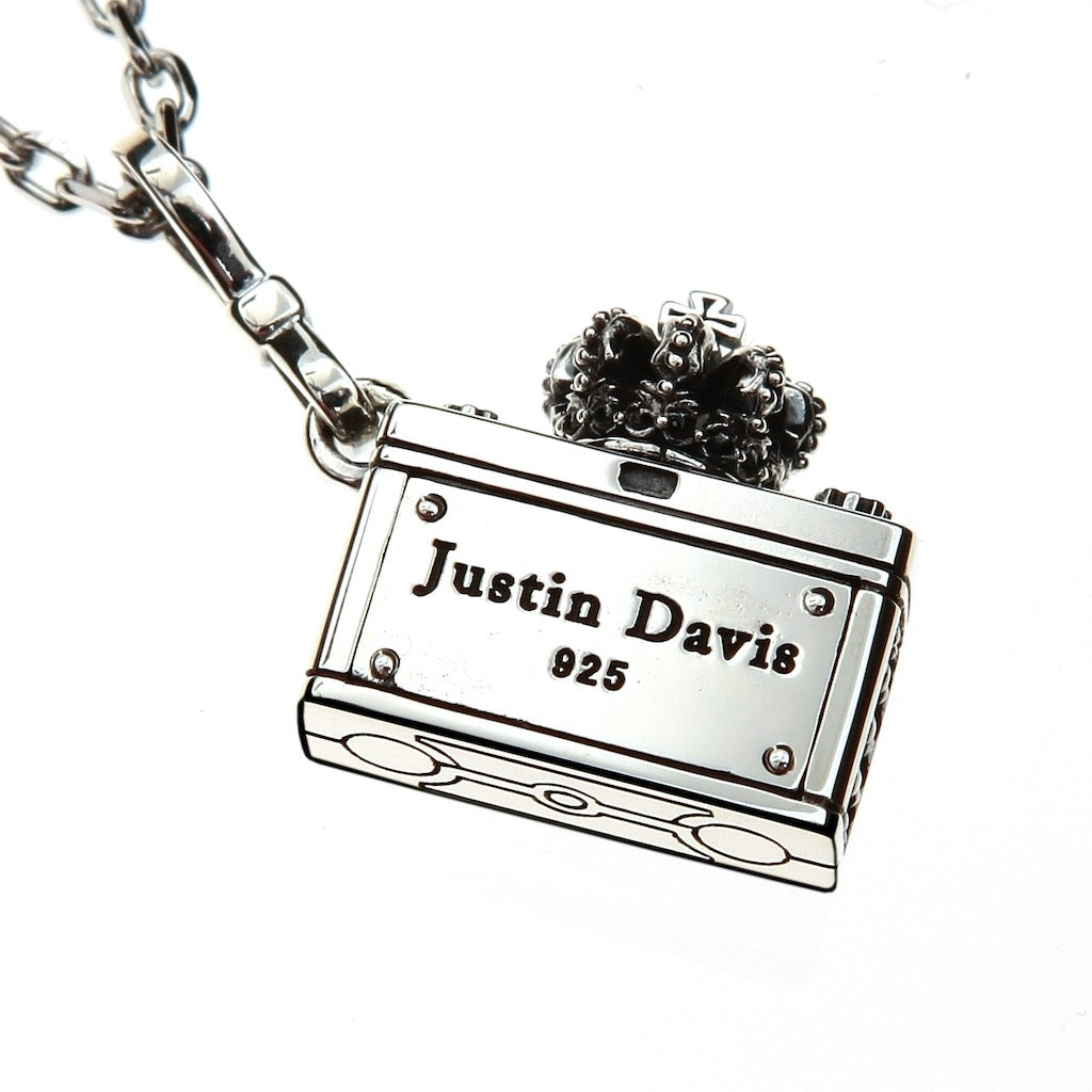 ジャスティン デイビス 925 スカル ローズ ネックレス シルバー Y718