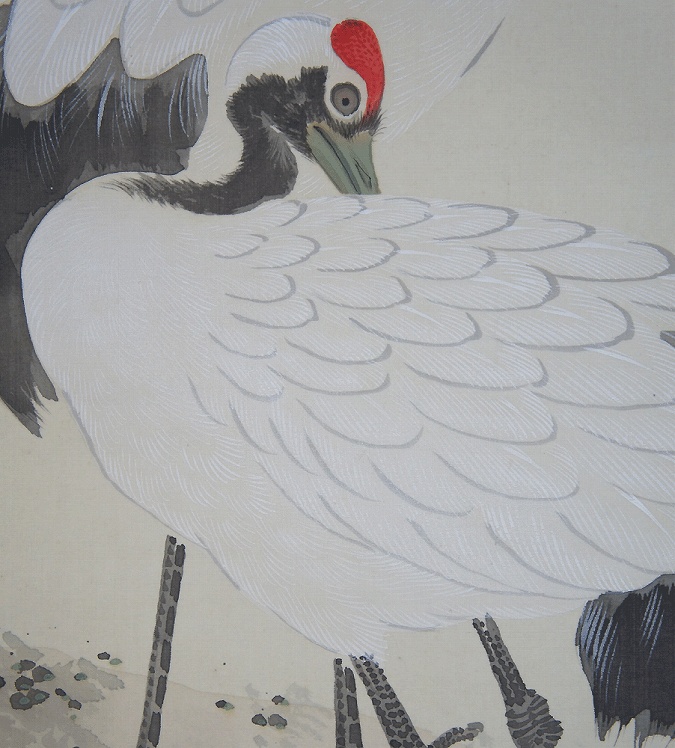 山田秋坪 松鶴迎齢図 | 掛軸(掛け軸)販売／表装ご依頼は掛軸いっぷく