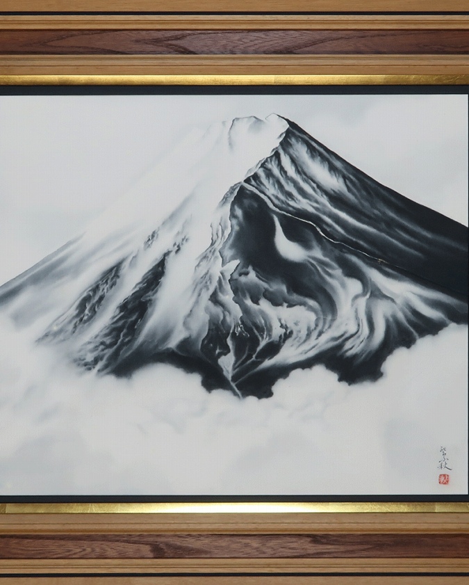 清竹紫秋 雲上富士 [10号] | 掛軸(掛け軸)販売／表装ご依頼は掛軸