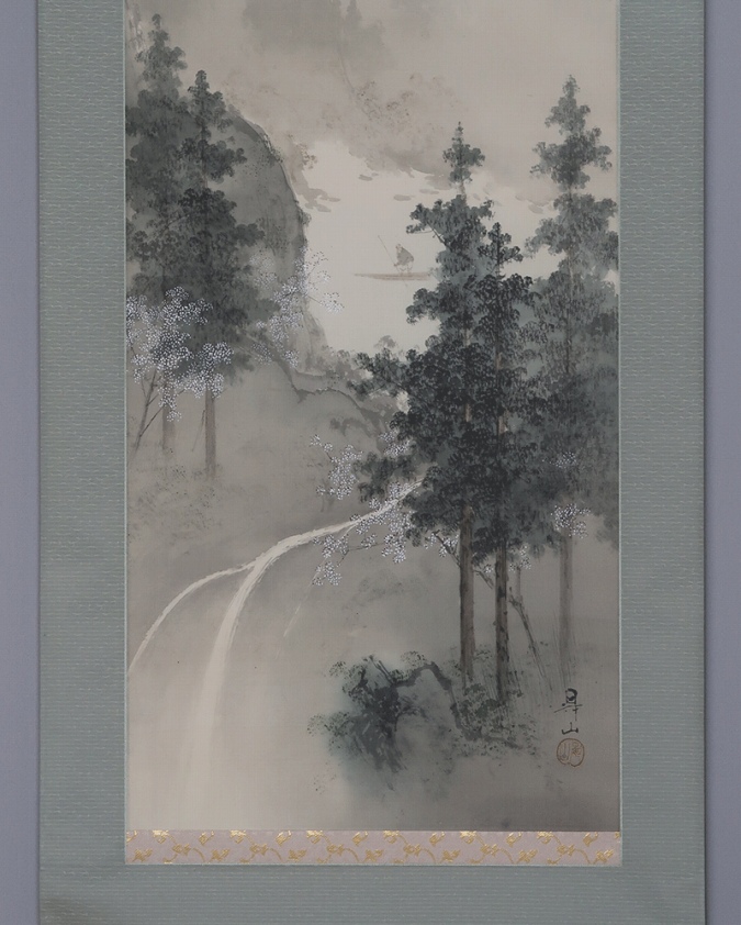 岩井昇山 春景山水圖 | 掛軸(掛け軸)販売／表装ご依頼は掛軸いっぷく