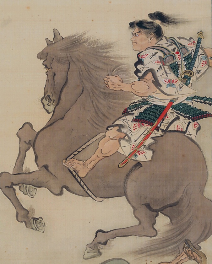 笠井鳳斎 荒武者圖 | 掛軸(掛け軸)販売／表装ご依頼は掛軸いっぷく掛軸