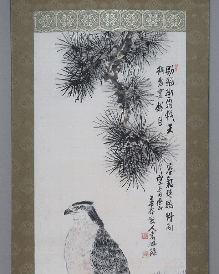 佐川華谷 鷹之図 | 掛軸(掛け軸)販売／表装ご依頼は掛軸いっぷく掛軸