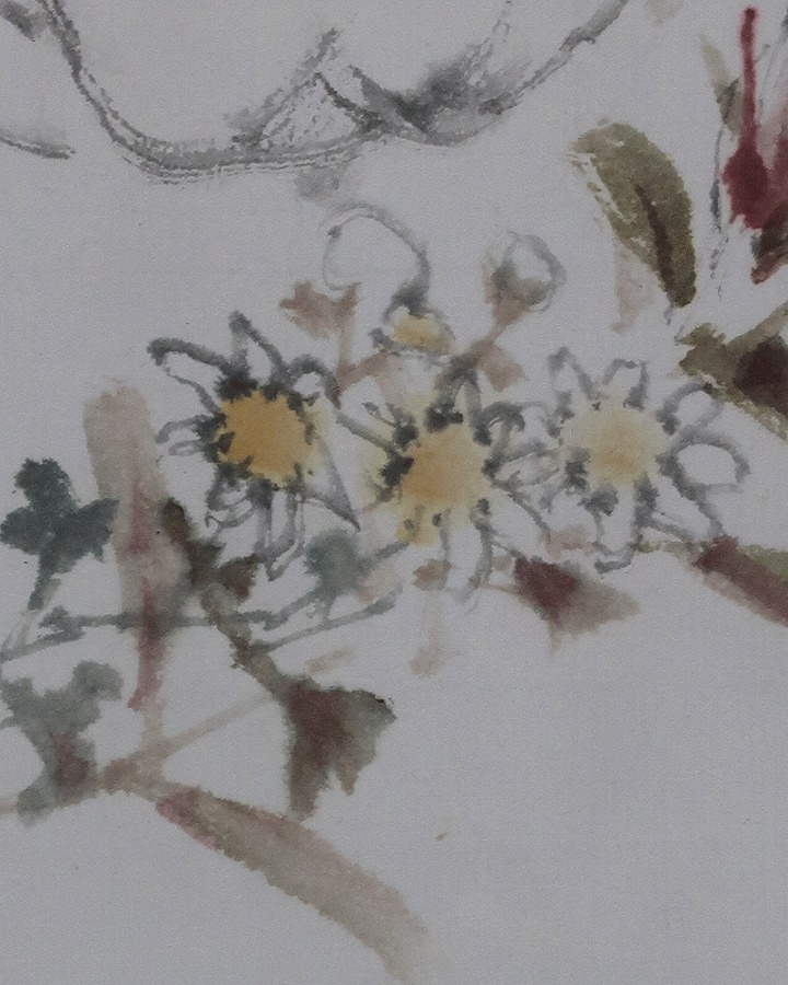 藤井松山 苞に秋花図 | 掛軸(掛け軸)販売／表装ご依頼は掛軸いっぷく