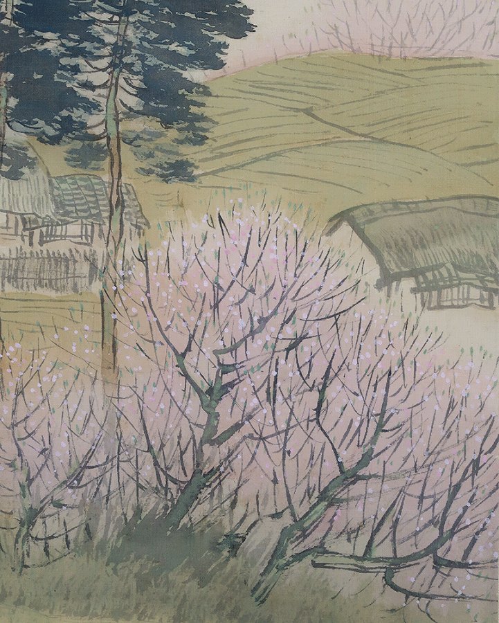 真作】田中頼璋/夏景山水釣人図/掛軸/名家伝来/AB-759 田中頼璋 春景