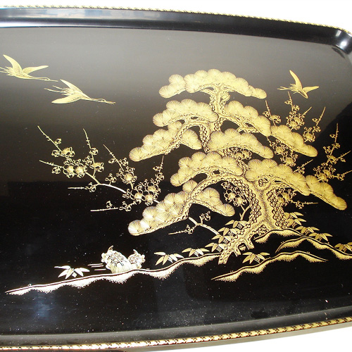 輪島塗 屠蘇器セット -松竹梅鶴亀の沈金仕上げ- [黒色]｜輪島市の