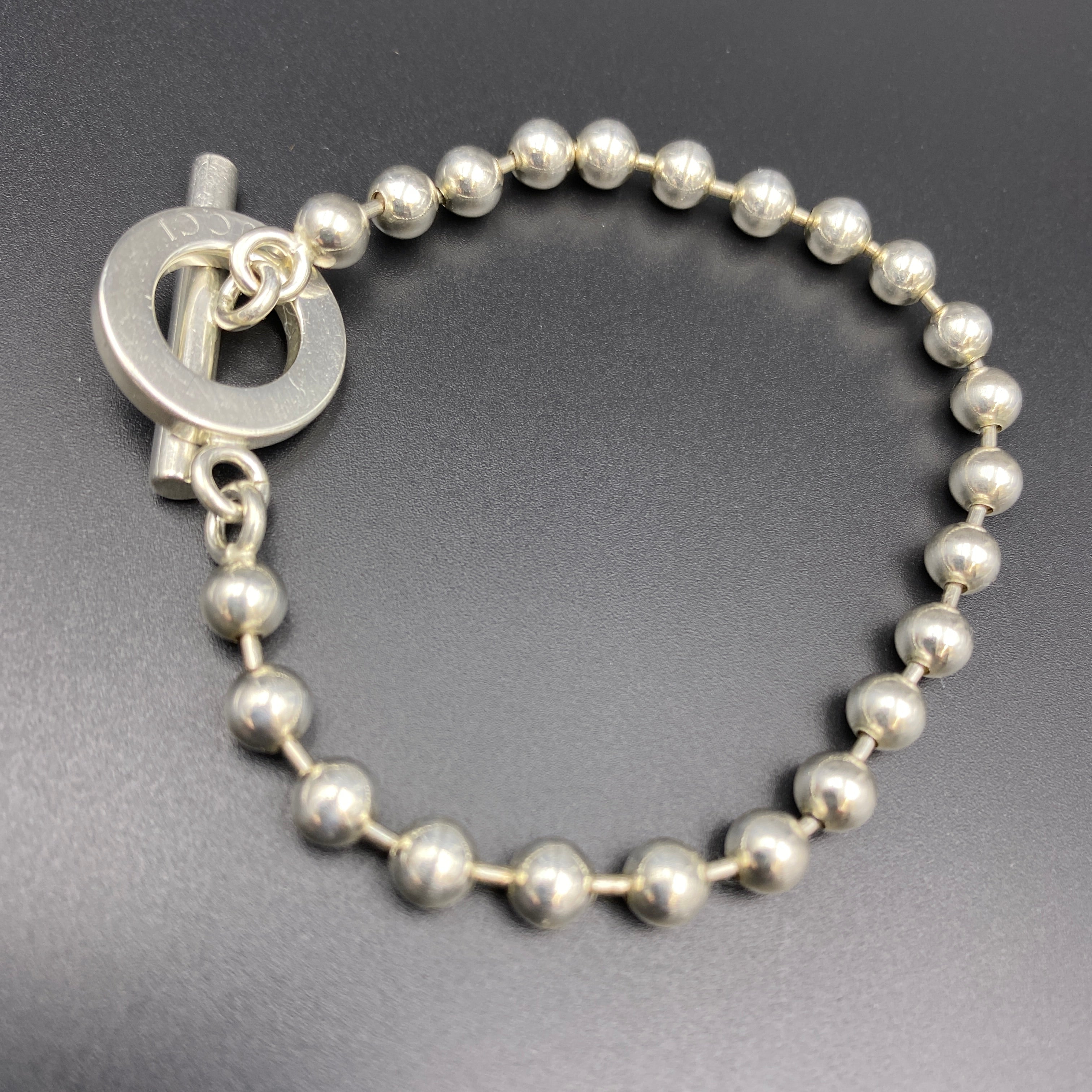 送料無料】 GUCCI（グッチ）ボールチェーンブレスレット SV925 中古品