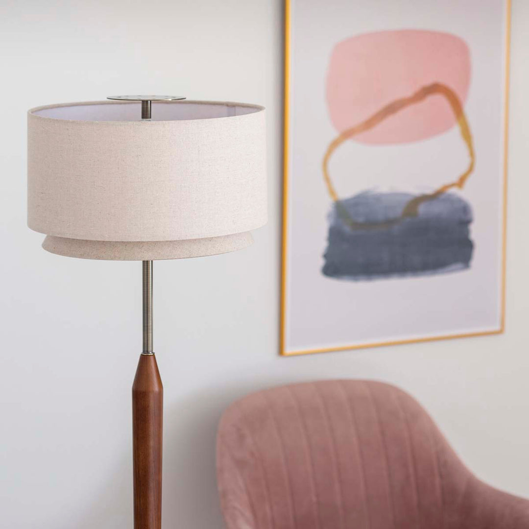 Pole - Double Fabric Shade Floor Lamp – KANADEMONO