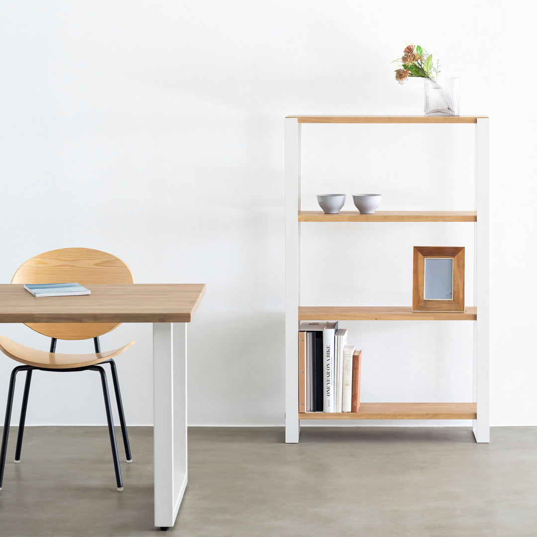 THE SHELF / ラバーウッド アッシュグレー × White Steel – KANADEMONO