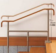 安寿 上がりかまち用手すり F型 SM-1100F ブラウン 531-076 - 住宅改修