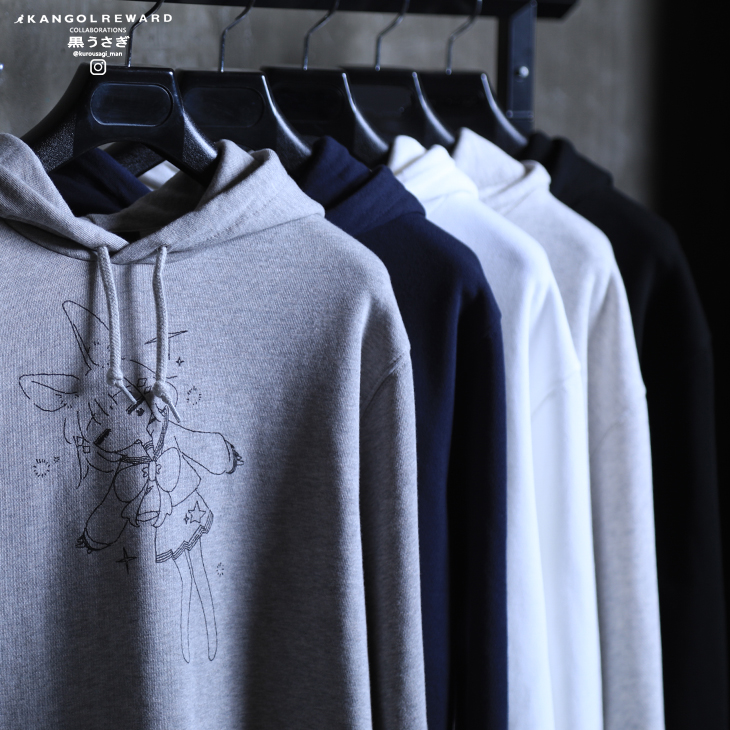 完全受注生産】黒うさぎ×KANGOL REWARD コラボ企画！プルオーバーパーカー