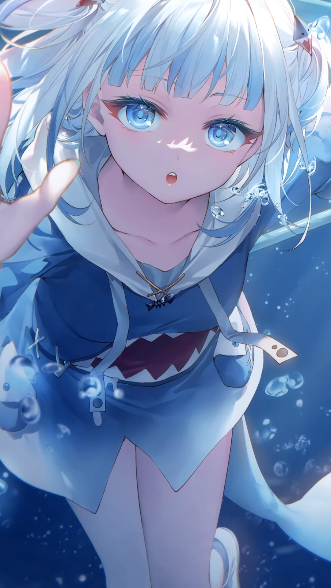 水中で泳ぐがうる・ぐら / 水泡 / ホロライブ / バーチャルYouTuber