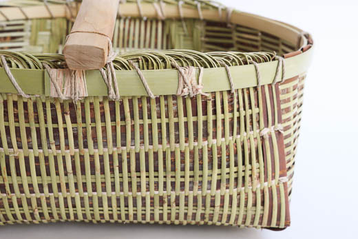 宮城 篠竹と桜のかご (丸-浅-特大)