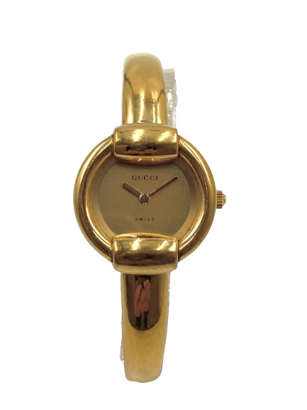 GUCCI グッチ バングルウォッチ 時計 SS/レザー 7800ライトブラウン
