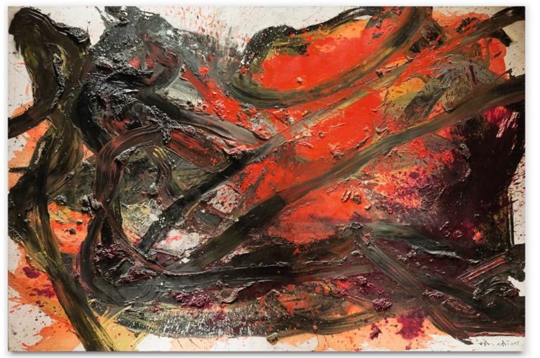 白髪 一雄、地賊星鼓上皀、希少な額装用画集より、美品、新品額装付