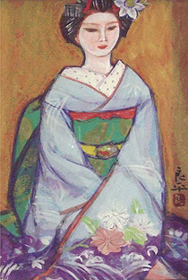 三輪良平「舞妓」日本画4号