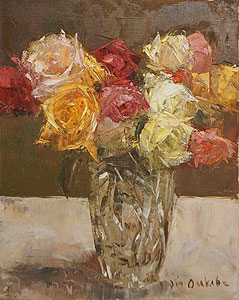 刑部人「薔薇」油彩3号