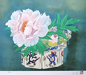 濱田台児「冨貴花」版画リトグラフ38×45.5cm