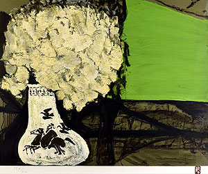 三岸節子「花 ヴェロンにて」版画43.8×55cm