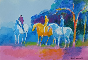 ポール・ギヤマン「乗馬」水彩3号