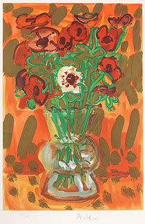 梅原龍三郎「花」版画45×30cm